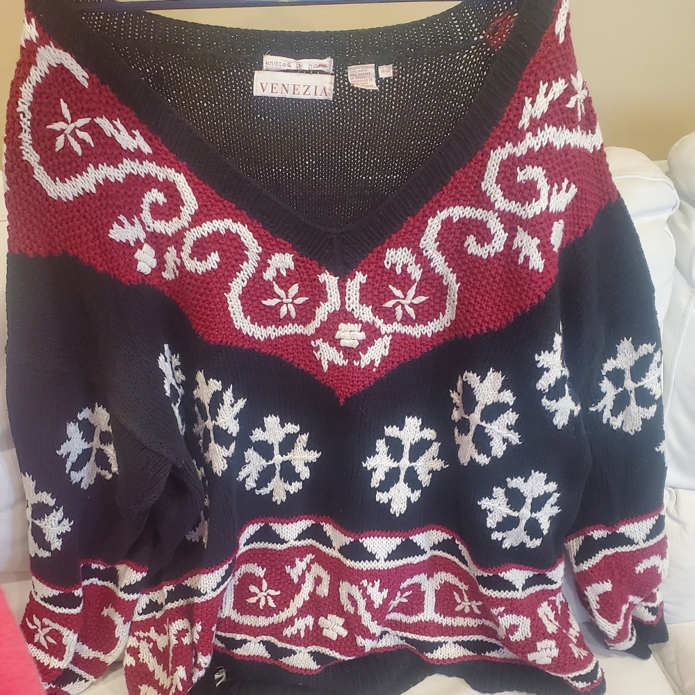 Vintage Hand Knitted Ugly Christmas Sweater Plus size 26 - 28 4X Plus size women